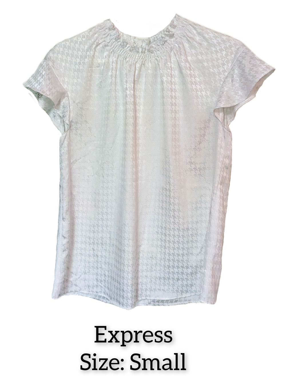 Express White Short Sleeve Textured Peasant Top